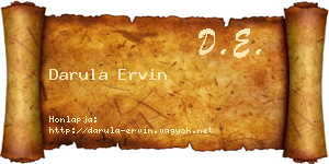 Darula Ervin névjegykártya